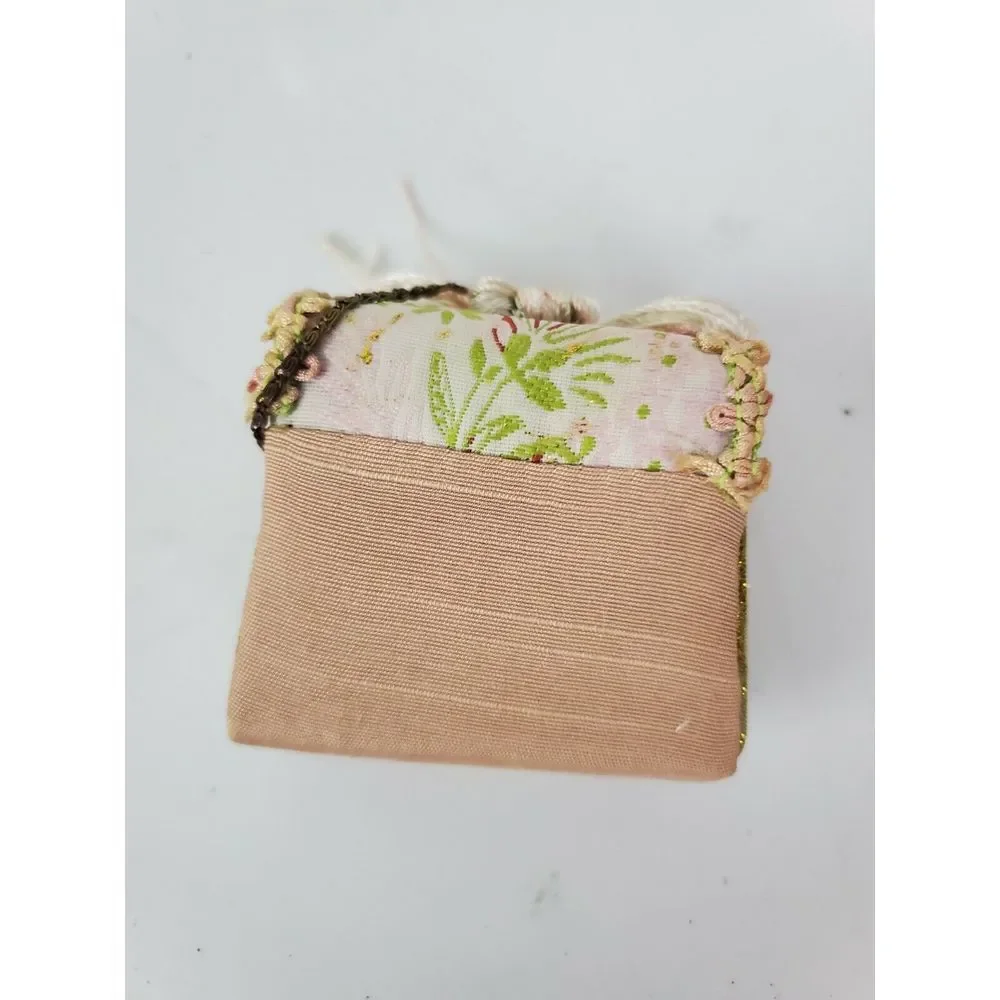 Victorian Purse Ornament‎ Pink Tassels Flowers Christmas